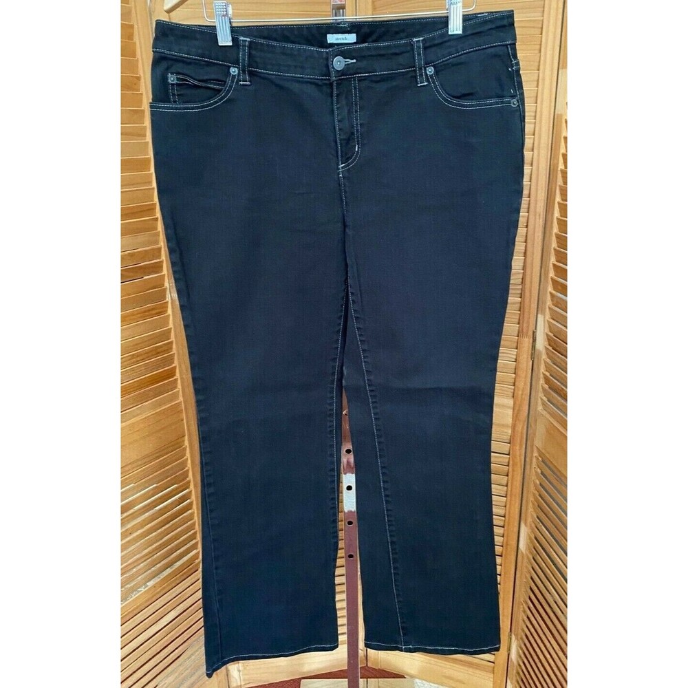 Liz & Co Women's Mid-Rise Bootcut Black Stretch Jeans Size 14
